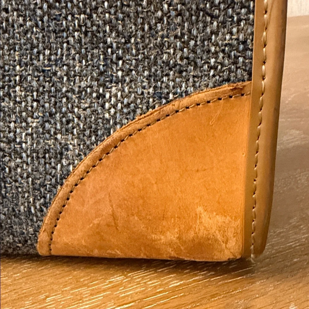 Hartmann Vintage Brown and Gray Tweed Leather Men's Carry-on Bag